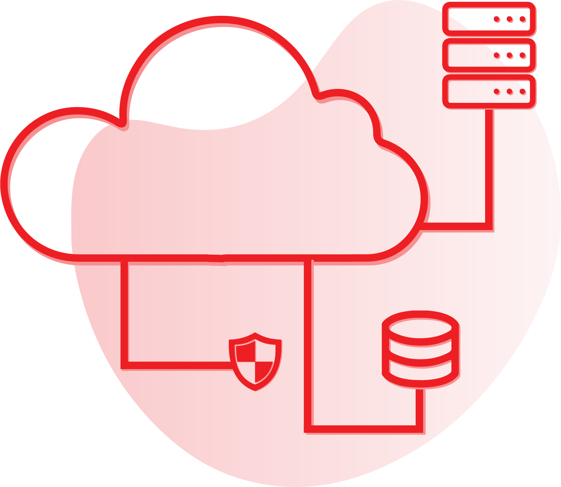 Security, storage and server cloud services illustration